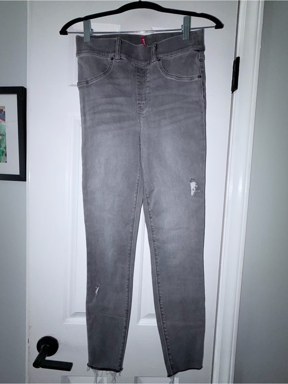 SPANX Women's Grey High-Rise Skinny Jeans